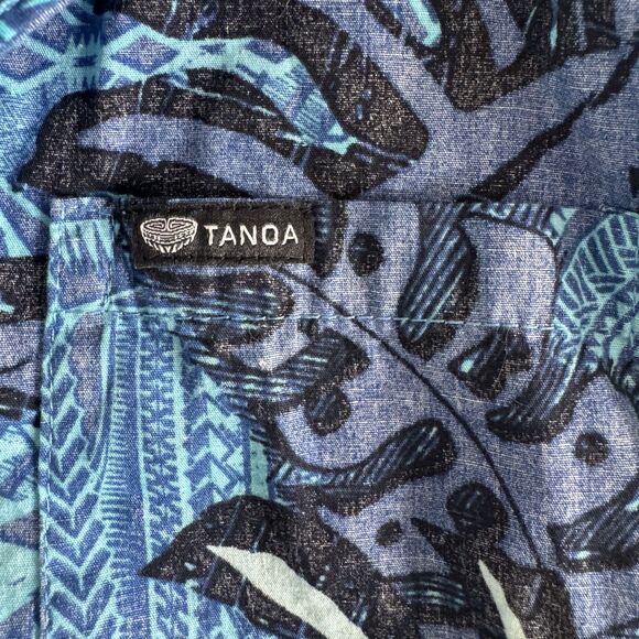 Tanoa Hawaii aloha button down shirt blue boys size 12 - Picture 7 of 7